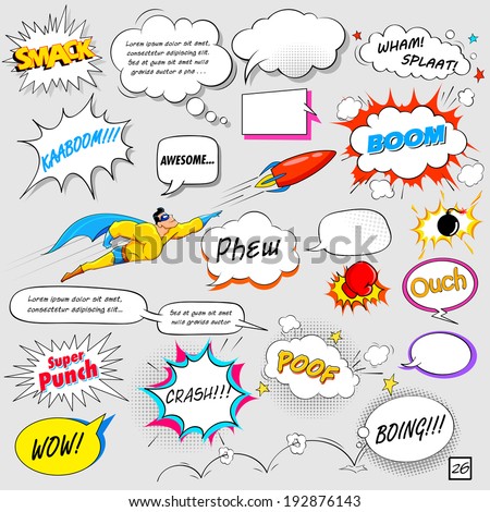 illustration of colorful comic speech bubble in vector