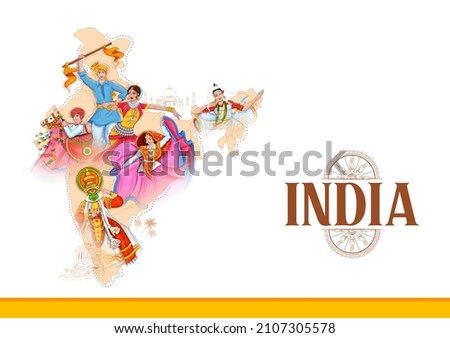 illustration of Indian dancer tricolor background showing its incredible culture and diversity on 26th January Republic Day of India