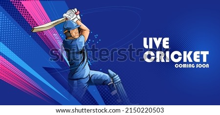 illustration of batsman player playing cricket championship sports Foto stock © 