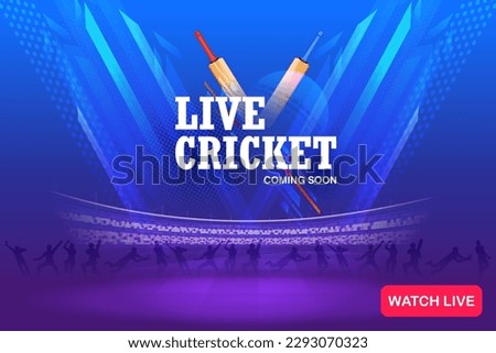 illustration of bat and ball on cricket championship sports background
