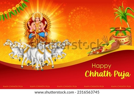 illustration of Happy Chhath Puja Holiday background for Sun festival of India