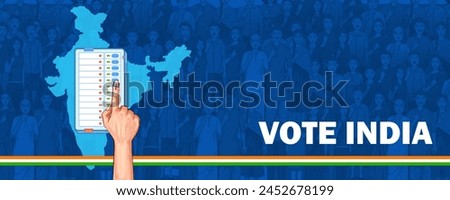 illustration of Indian people Hand with voting sign showing general election of India 