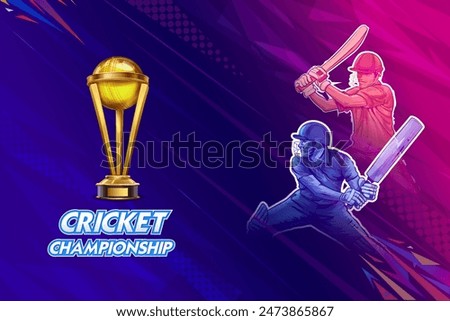 illustration of batsman playing cricket championship sports 2024