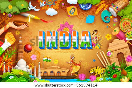 illustration of India background showing its incredible culture