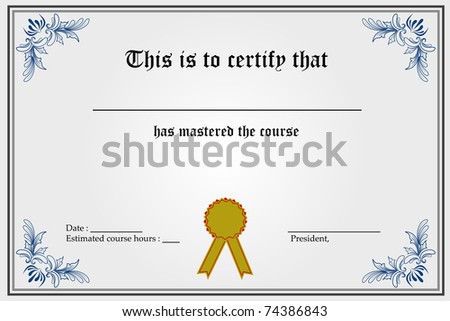 Illustration Of Certificate Template With Blank Spaces - 74386843 ...