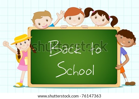 Illustration Of Student Standing With Blackboard - 76147363 : Shutterstock