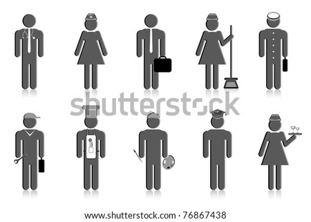 Illustration Of Set Of Icon Of Professional People - 76867438 ...