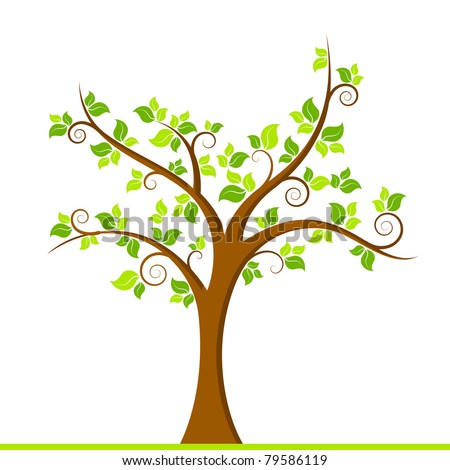 Illustration Of Growing Tree On White Background - 79586119 : Shutterstock