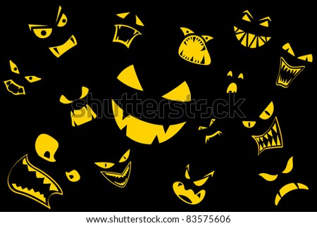 Illustration Of Ghosts Laughing In Black Background - 83575606 ...