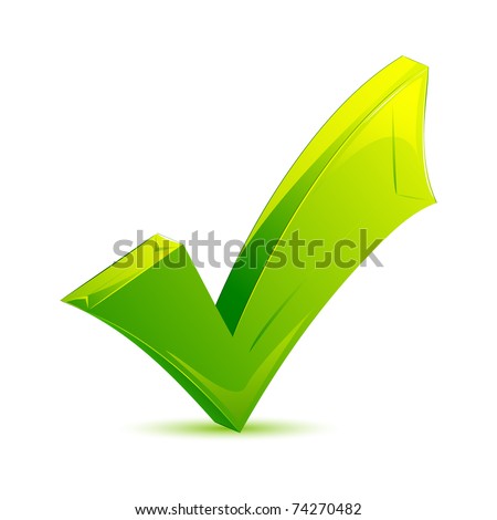 illustration of green checkmark on isolated background
