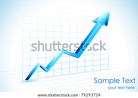 illustration of arrow growing upward on graph background