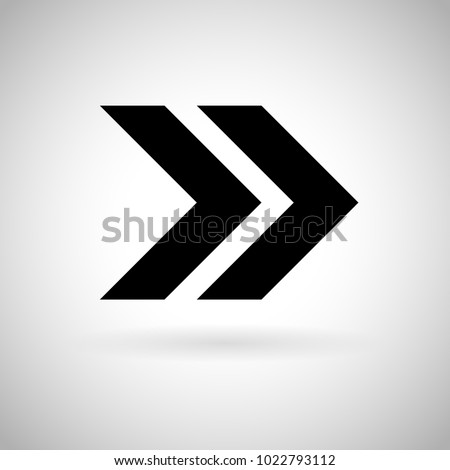 Black double arrow. Fast forward or Next icon. Vector illustration