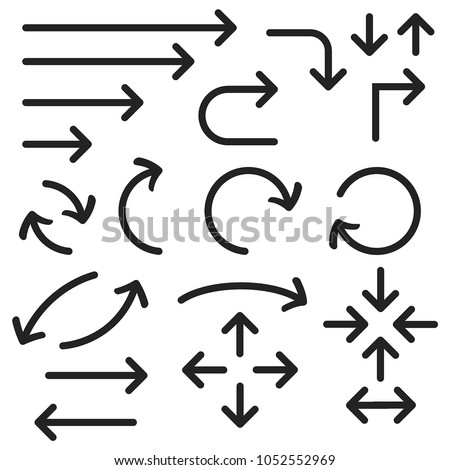 Black bold arrows set. Set of icons. Vector illustration isolated on white background
