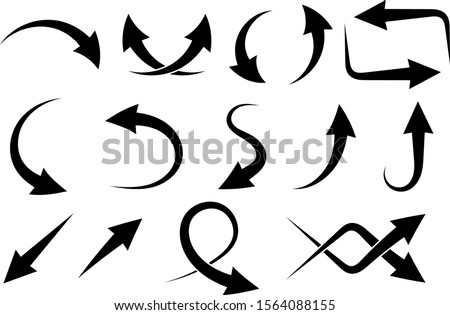Black arrows set. Sharp icons. Vector illustration isolated on white background