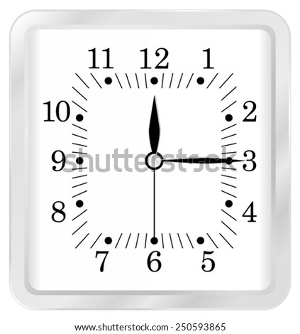 White square clock - vector isolated