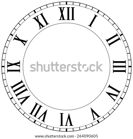 Vintage Roman numeral clock.   Vector illustration isolated on white background Сток-фото © 