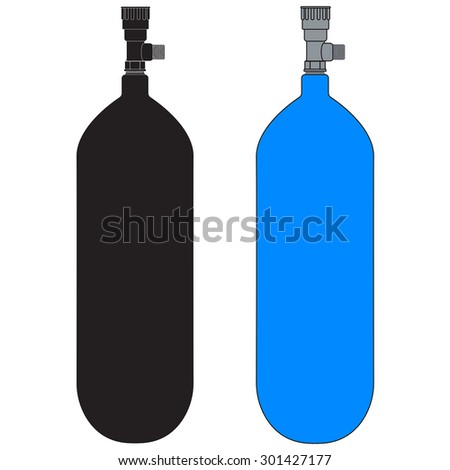 Oxygen cylinders. Vector  isolated on white background