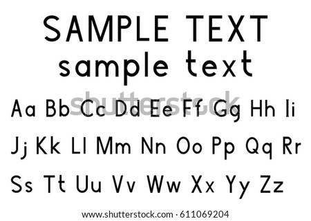 Alphabet font. Upper and lower case. Vector illustration