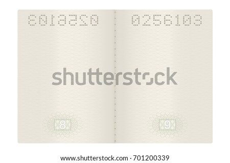 Passport pages. Vector 3d illustration isolated on white background