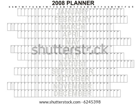 2008 Wall Planner. Designed to fit on A2 sized paper