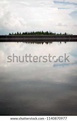 Water reservoir Cierny Vah with sky reflection in the water, Liptov, Slovakia Zdjęcia stock © 