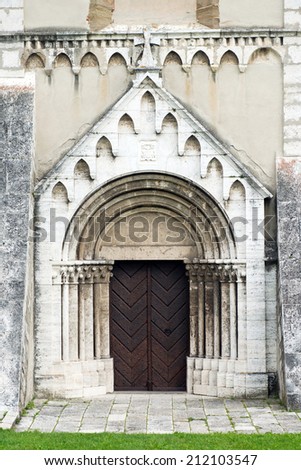 Historical entrance gate to the Cathedral of Saint Martin in Spisska Kapitula, Slovakia