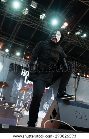 PIESTANY, SLOVAKIA - JUNE 27: American rap rock band band Hollywood Undead performs on music festival Topfest in Piestany, Slovakia on June 27, 2015