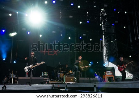 PIESTANY, SLOVAKIA - JUNE 27: Slovak pop-rock band Hex performs on music festival Topfest in Piestany, Slovakia on June 27, 2015