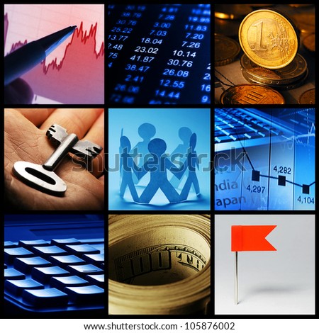 Finance system collage.