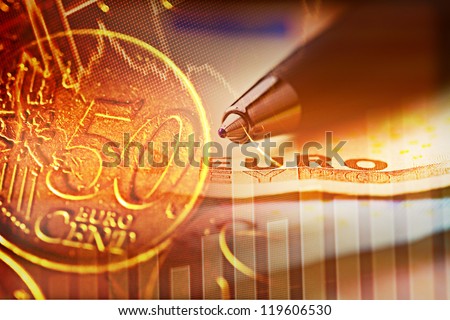 Finance background with euro money.