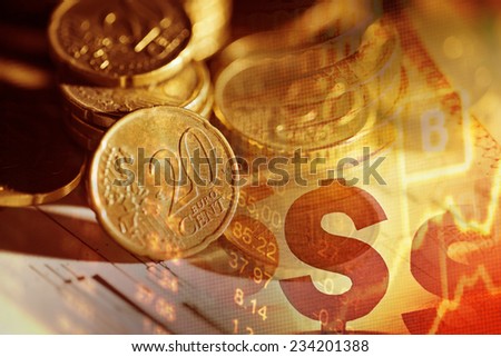 Finance background with coins.