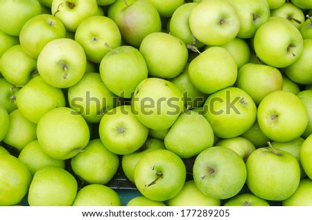 Green Apple Background, shallow depth of field.