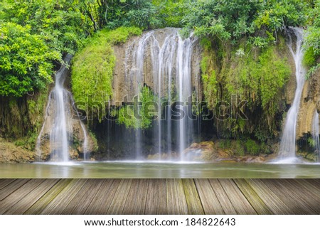platform beside lake, Tropical forests in Thailand