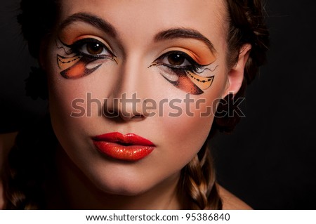 sexy woman with creative makeup