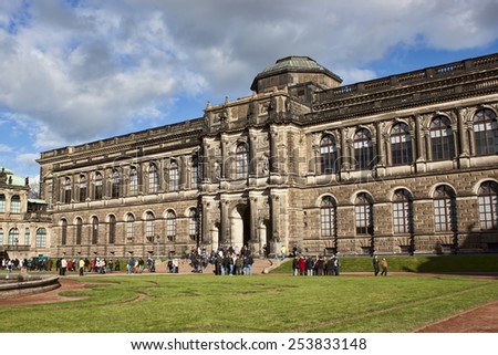 DRESDEN, GERMANY - NOVEMBER 2, 2012: Building of the Old Masters Picture Gallery in Dresden on November 2, 2012. Gallery is a place visited by many tourists
