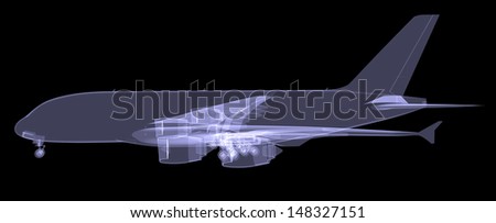 Large aircraft. Isolated render of an X-ray