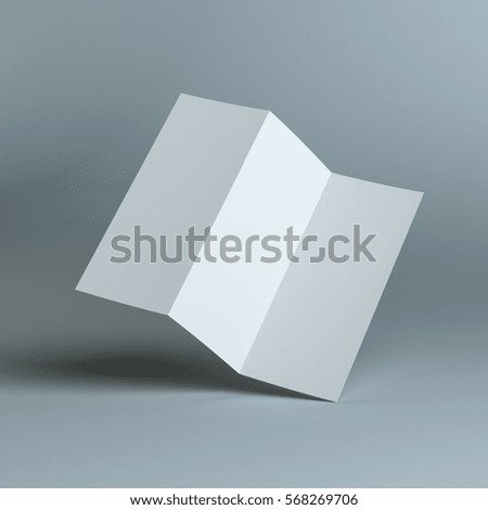 blank three fold template paper 3d illustration ez canvas