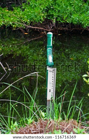 Water Level Meter in Water Wildlife Refuge Sanibel Florida