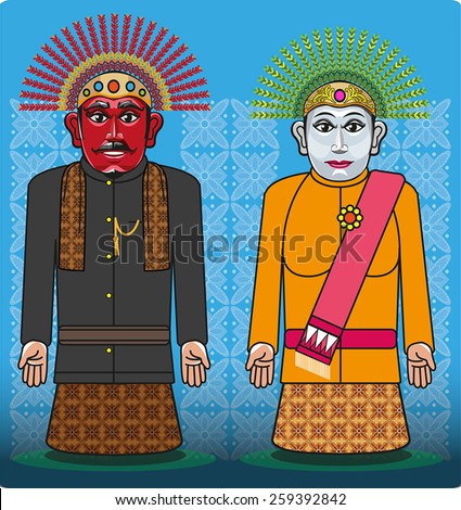 couples doll named ‘Ondel – Ondel’ is one symbol or icon Jakarta ( Betawi )