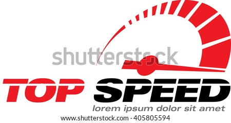 Top Speed, vector logo racing event, with the main elements of the modification speedometer.