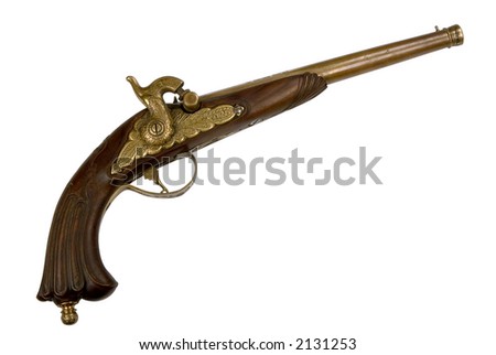 Antique Gun, Isolated On White, Clipping Path Included Stock Photo ...