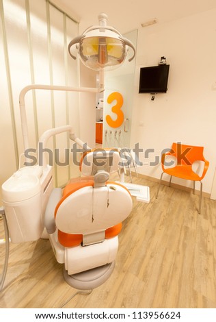 Modern orange dentist cabinet