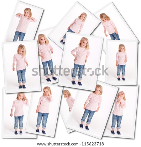 Collection of pictures of a little girls in different moments