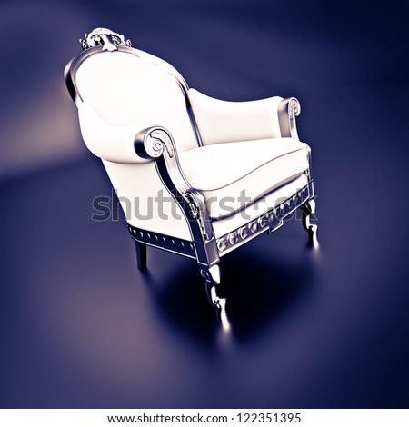 3D rendering of a vintage ornate chair