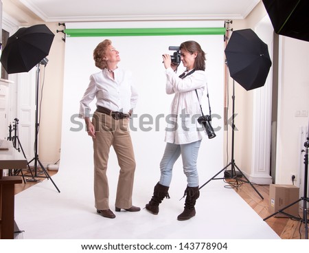 Senior woman modeling on a shooting session