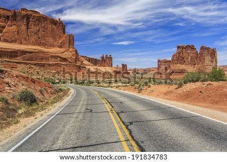 Road to the desert and valley