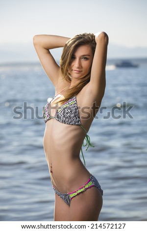 teen girls beach Young model