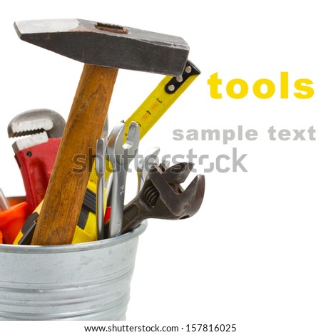 Bunch of tools  isolated on white background