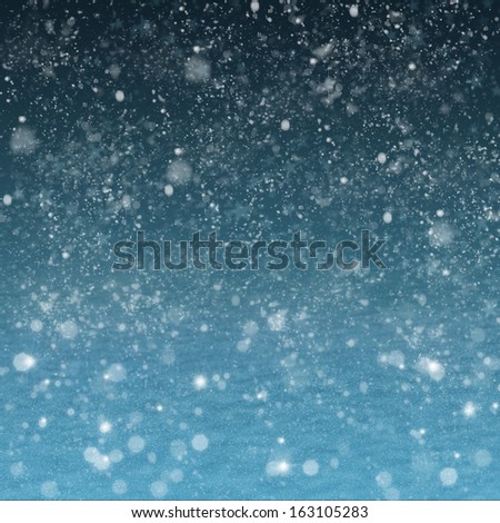 absract blue night landscape with snow background