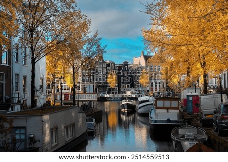 Similar – Image, Stock Photo View over a canal in the hamburg warehouse district.